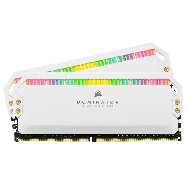 Памет Corsair Dominator Platinum RGB White 16GB (2x8GB) DDR4 PC4-25600 3200MHz, CL16, 1.35V