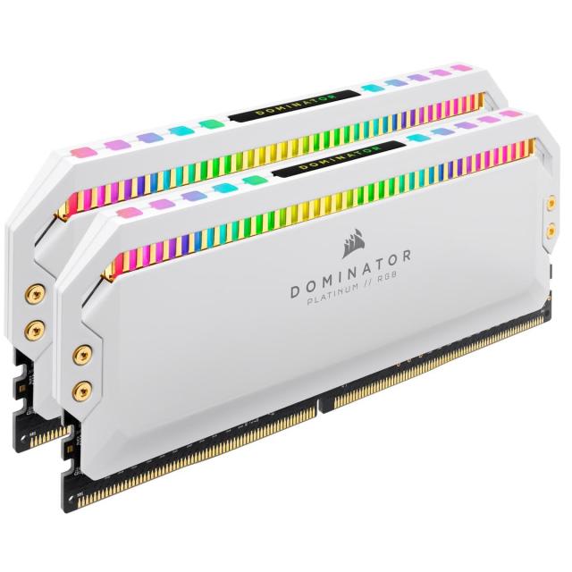 Памет Corsair Dominator Platinum RGB White 16GB (2x8GB) DDR4 PC4-25600 3200MHz, CL16, 1.35V