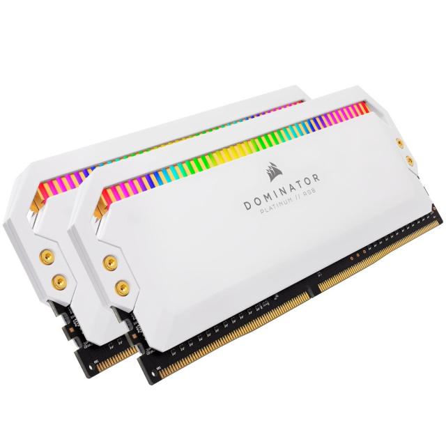 Памет Corsair Dominator Platinum RGB White 16GB (2x8GB) DDR4 PC4-25600 3200MHz, CL16, 1.35V