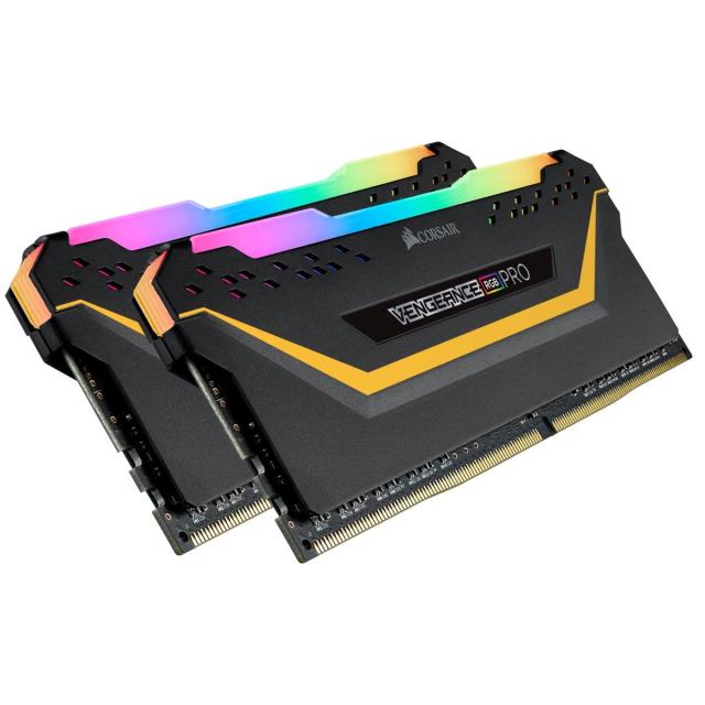 Памет Corsair Vengeance PRO RGB TUF Black 16GB (2x8GB) DDR4, PC4-25600 3200MHz, CL16, CMW16GX4M2C3200C16-TUF