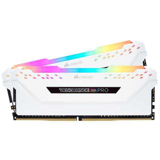 Памет Corsair Vengeance PRO RGB White 16GB (2x8GB) DDR4, PC4-28800 3600MHz, CL18, CMW16GX4M2D3600C18W