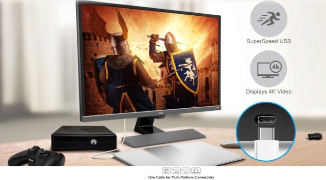 Монитор BenQ EW3270UE, 31.5" VA, 4ms, 3840x2160 4K UHD, FreeSync, Entertainment Monitor, HDR, 95% DCI-P3, Opt-Clarity, Flicker-free, LBL, B.I.+, Super Resolution, 3000:1, 20M:1 DCR, 10 bit, 300 cd/m2, HDMI, DP, USB Type-C, Speakers, Tilt, Metallic Gr