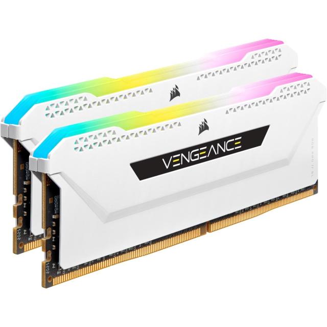Памет Corsair Vengeance PRO SL RGB White 32GB(2x16GB) DDR4 PC4-25600 3200MHz CL16 CMH32GX4M2E3200C16W AMD Ryzen Optimized