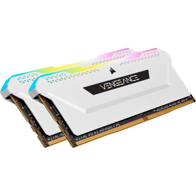 Памет Corsair Vengeance PRO SL RGB White 32GB(2x16GB) DDR4 PC4-25600 3200MHz CL16 CMH32GX4M2E3200C16W AMD Ryzen Optimized