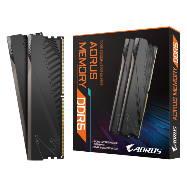 Памет Gigabyte AORUS 32GB DDR5 (2x16GB), 5200Mhz CL 40-40-40-80