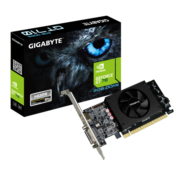 Видео карта Gigabyte GeForce GT 710 2GB GDDR5, 64-bit, DVI, HDMI