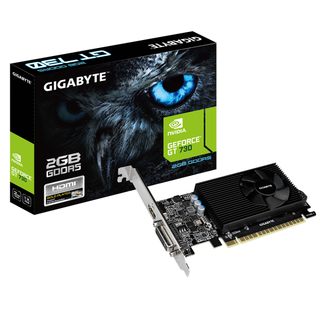Видео карта GIGABYTE GV-N730D5-2GL, 2GB, GDDR5, 64 bit, DVI-D, HDMI
