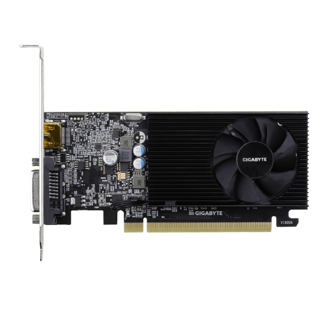 Видео карта GIGABYTE GeForce® GT 1030 D4 2GB DDR4 64 bit, Low Profile, DVI-D, HDMI