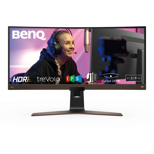 Монитор BenQ EW3880R, 37.5" IPS, HDRi, 4ms(GtG), 3840x1600, 95% DCI-P3, Flicker-free,B.I.+,LBL, 2300R, sRGB, 1000:1, DCR 20M:1, 10bit, 400 cd/m, HDMI(v2.0)x2, DP, USB Type-C(PD 60W, DP Alt mode), treVolo Speakers 3Wx2+Woofer 8W,Tilt,Vesa, RemConr.,Ma