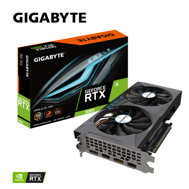 Видео карта GIGABYTE GeForce RTX 3060 EAGLE OC 12GB GDDR6