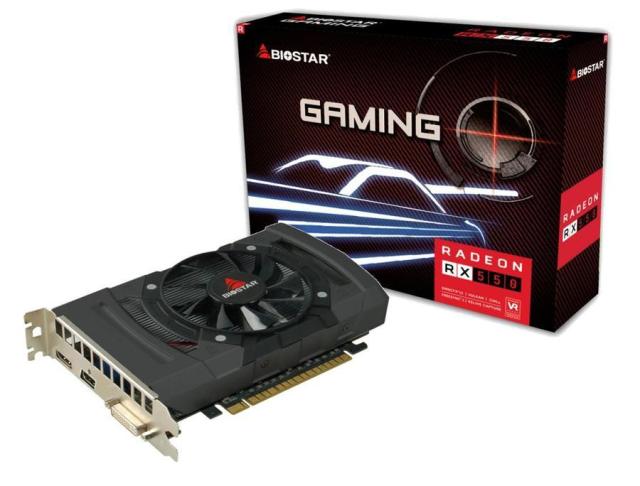 Видео карта BIOSTAR Radeon RX550, 2GB, GDDR5, 128 bit, DVI-I, HDMI, DisplayPort