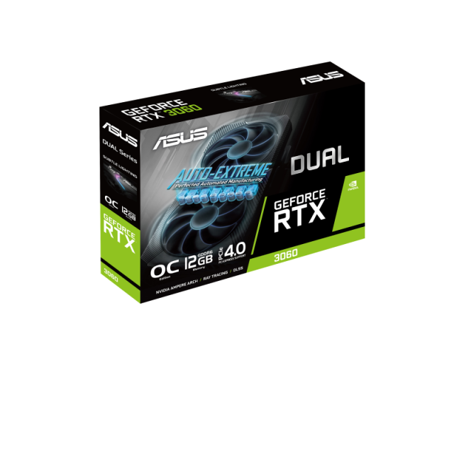 Видео карта ASUS Dual GeForce RTX 3060 V2 OC Edition 12GB GDDR6, 192-bit, HDMI, 3x DP