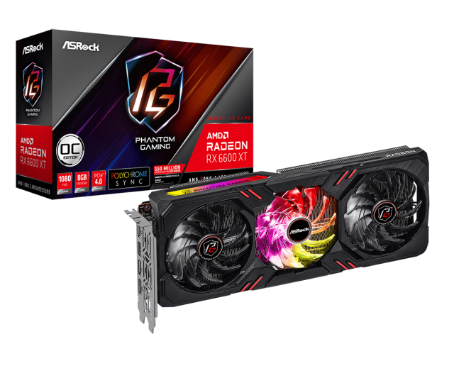 Видео карта ASRock AMD Radeon RX 6600 XT Phantom Gaming D 8GB OC