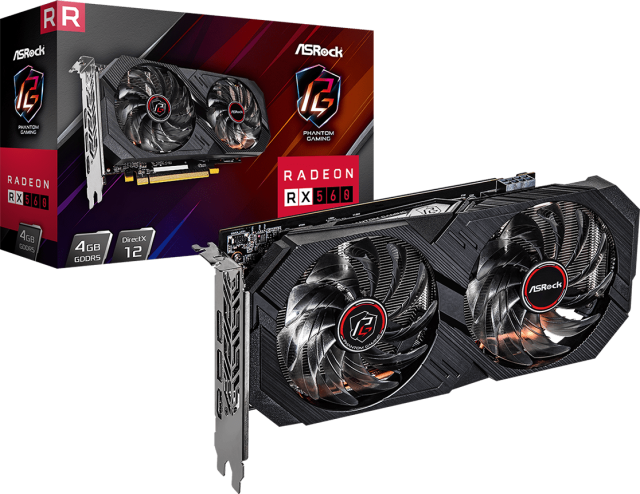 Видеокарта ASRock AMD Radeon RX 560 Phantom Gaming Elite 4GB