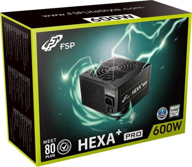 Захранващ блок FSP Group HEXA+ Pro 600, 80+, A-PFC, 120mm