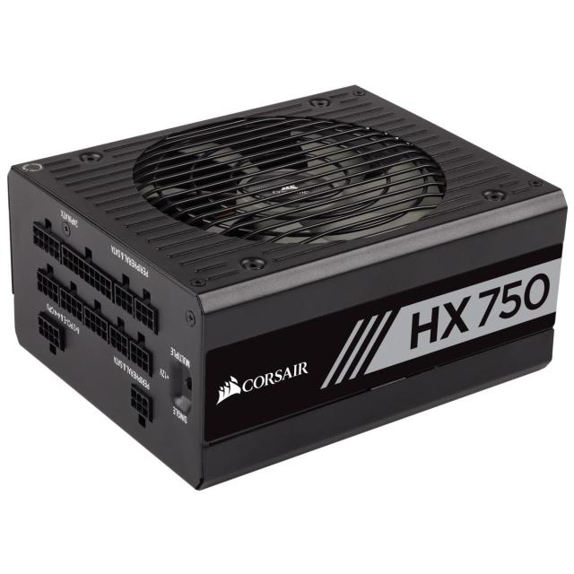 Захранващ блок Corsair HX750, 80+ PLATINUM 750W, Fully Modular