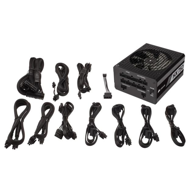 Захранващ блок Corsair HX750, 80+ PLATINUM 750W, Fully Modular