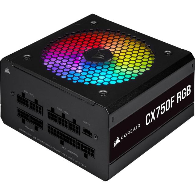 Захранващ блок Corsair CX750F RGB, 80+ BRONZE 750W, Fully Modular