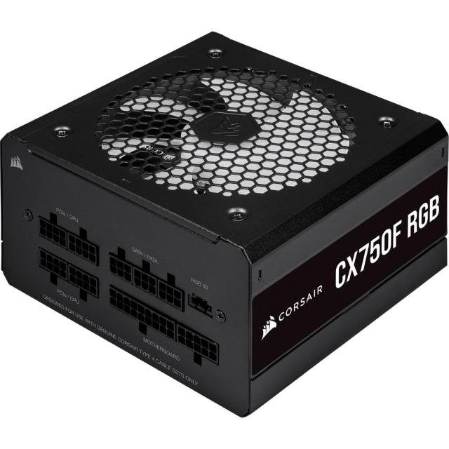 Захранващ блок Corsair CX750F RGB, 80+ BRONZE 750W, Fully Modular