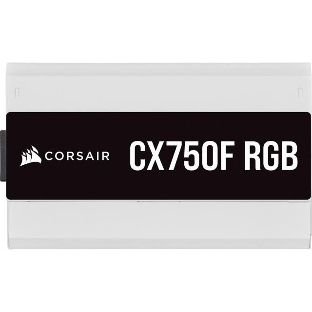 Захранващ блок Corsair CX750F RGB, 80+ BRONZE 750W, Fully Modular, White