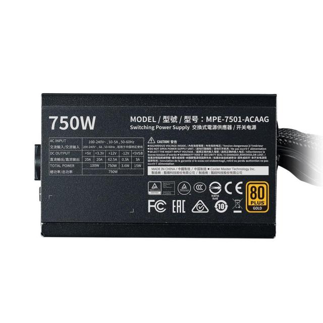 Захранващ блок Cooler Master MWE Gold 750 - V2 Non Modular
