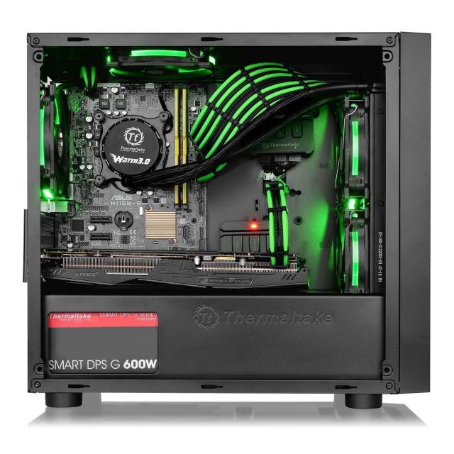 Кутия THERMALTAKE Versa H17 Black, Micro Tower, Черна