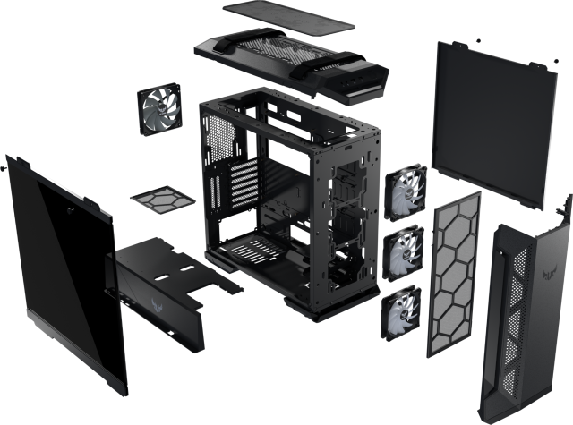 Кутия ASUS TUF Gaming GT501, Mid-Tower, Aura Sync RGB