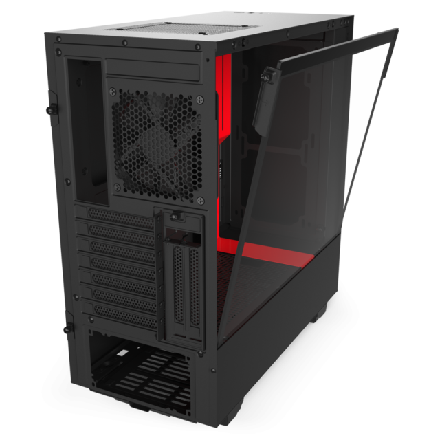 Кутия NZXT H510i Smart Matte Mid-Tower, Black/Red