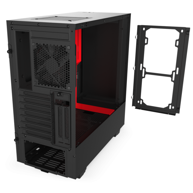 Кутия NZXT H510i Smart Matte Mid-Tower, Black/Red