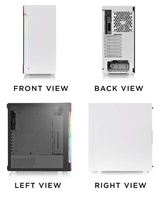 Кутия Thermaltake H200 TG Snow RGB ATX Mid Tower