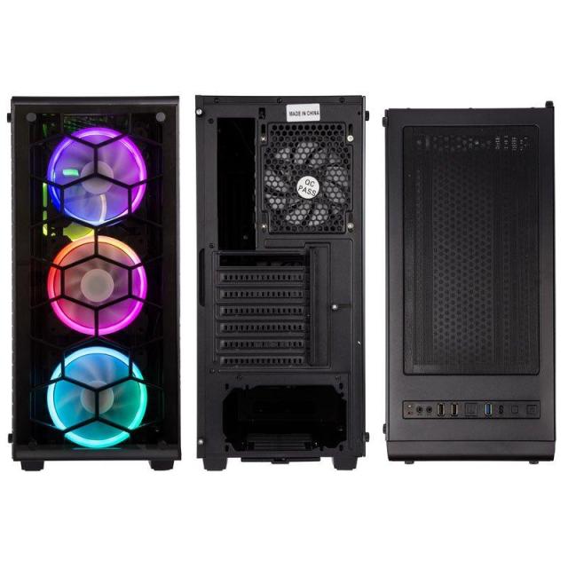Кутия Kolink Observatory RGB TG Mid-Tower, Черен