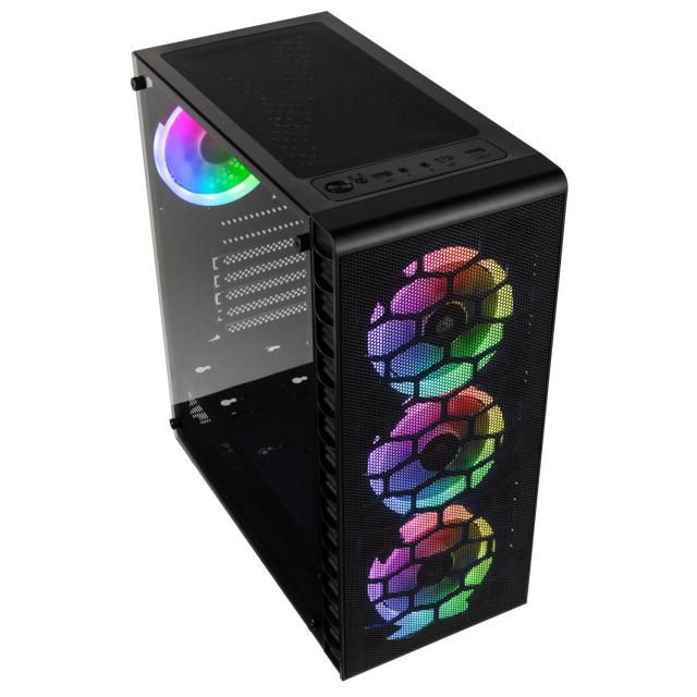 Кутия Kolink Observatory Lite Mesh RGB Mid-Tower, Черен