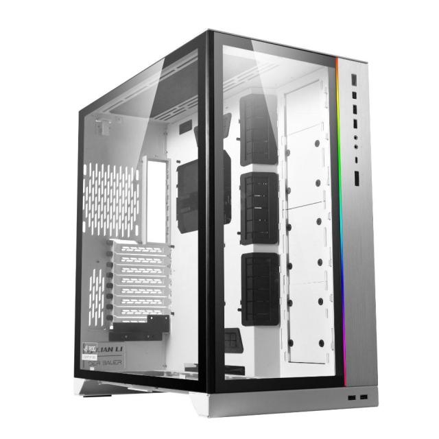 Кутия Lian Li PC-O11 Dynamic XL ROG Certified, 4 x USB 3.0; 1 x HD Audio; 1 x Type-C,  Mid-Tower, Tempered Glass, Бяло