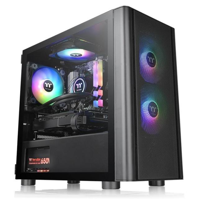 Кутия THERMALTAKE V150 TG ARGB, Micro Tower, Черна