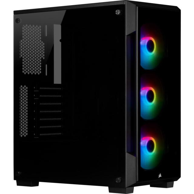 Кутия Corsair iCUE 220T RGB Smart Mid Tower, Tempered Glass, Черно