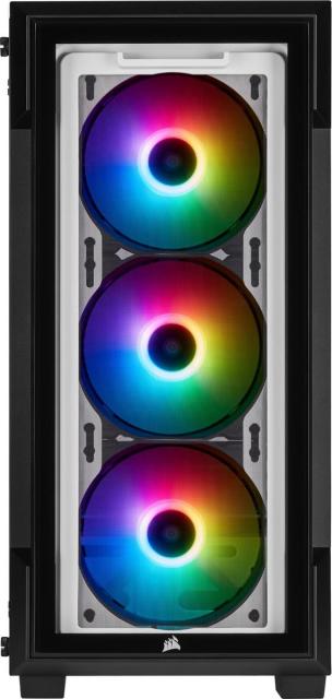 Кутия Corsair iCUE 220T RGB Smart Mid Tower, Tempered Glass, Бяло