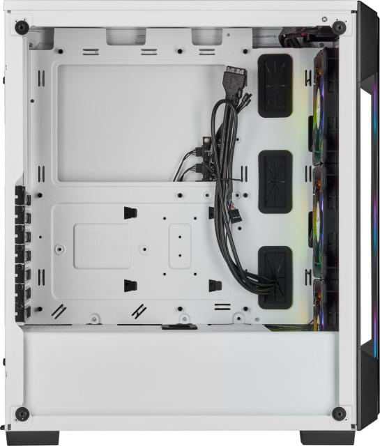 Кутия Corsair iCUE 220T RGB Smart Mid Tower, Tempered Glass, Бяло