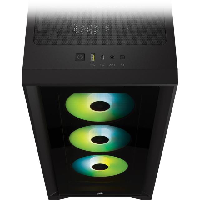 Кутия Corsair iCUE 4000X RGB Mid Tower, Tempered Glass, Черно, CC-9011204-WW