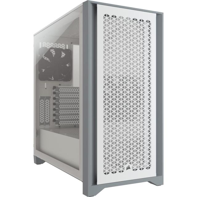 Кутия Corsair 4000D Airflow Mid Tower, Tempered Glass, 1x USB 3.1 Type C, 1x USB 3.0, ATX, бяло