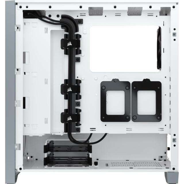 Кутия Corsair 4000D Airflow Mid Tower, Tempered Glass, 1x USB 3.1 Type C, 1x USB 3.0, ATX, бяло