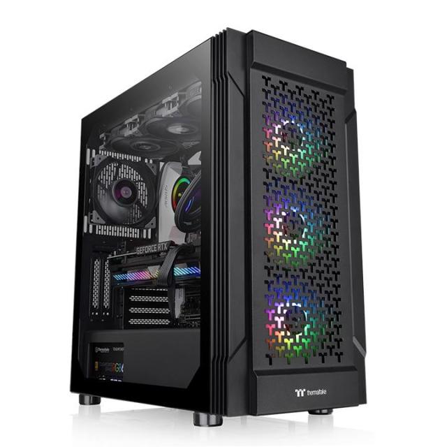 Кутия Thermaltake Versa T27 TG ARGB, Tempered Glass, Mid-Tower, Black