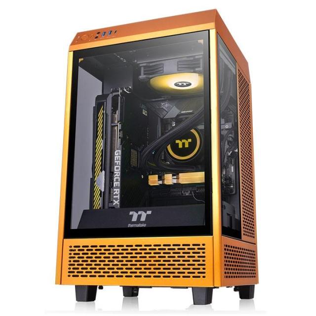 Кутия Thermaltake The Tower 100 TG ARGB, Tempered Glass, Mini-Tower, Metallic Gold