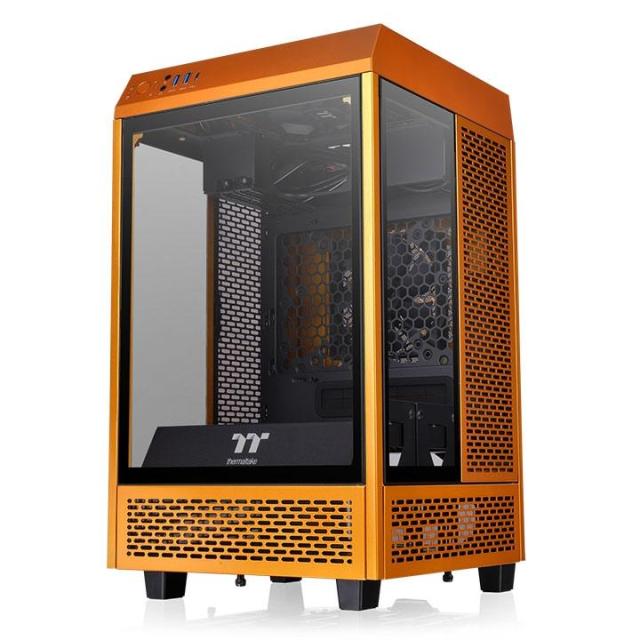 Кутия Thermaltake The Tower 100 TG ARGB, Tempered Glass, Mini-Tower, Metallic Gold