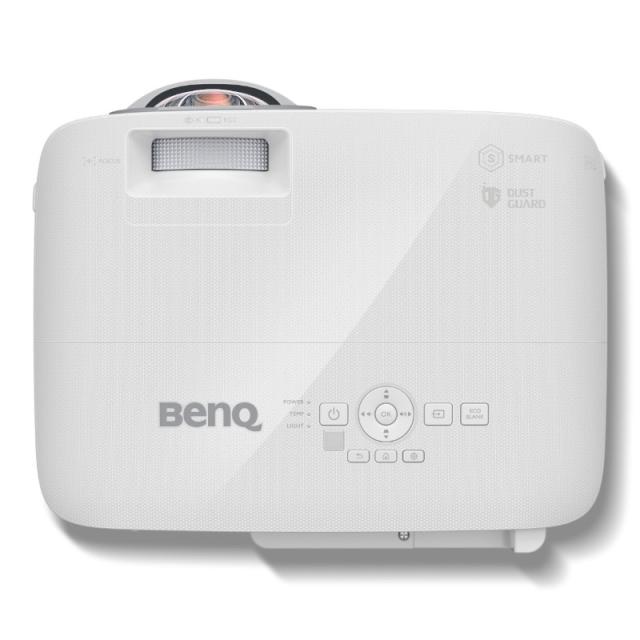 Мултимедиен проектор BenQ EW800ST, Short Throw, Wireless Android-based Smart Projector, DLP, WXGA (1280x800), 16:10, 3300 Lumens, 20000:1, Speaker 2W, USB Reader for PC-Less Presentations, Built-in Firefox, LAN, BT 4.0, Dual Band WiFi, 3D, Lamp 200W,