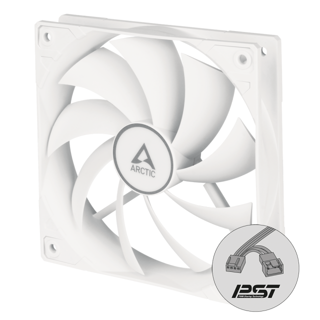 Вентилатор ARCTIC F12 PWM PST, 120mm Бял