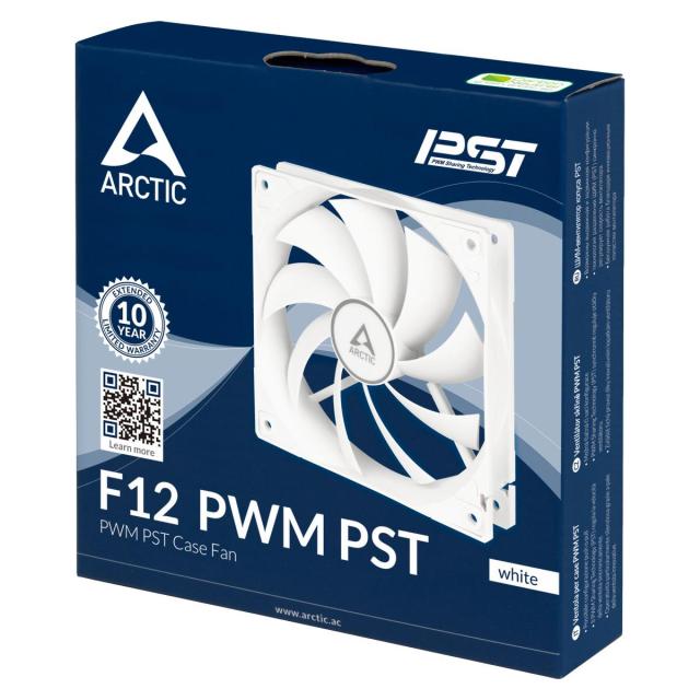 Вентилатор ARCTIC F12 PWM PST, 120mm Бял