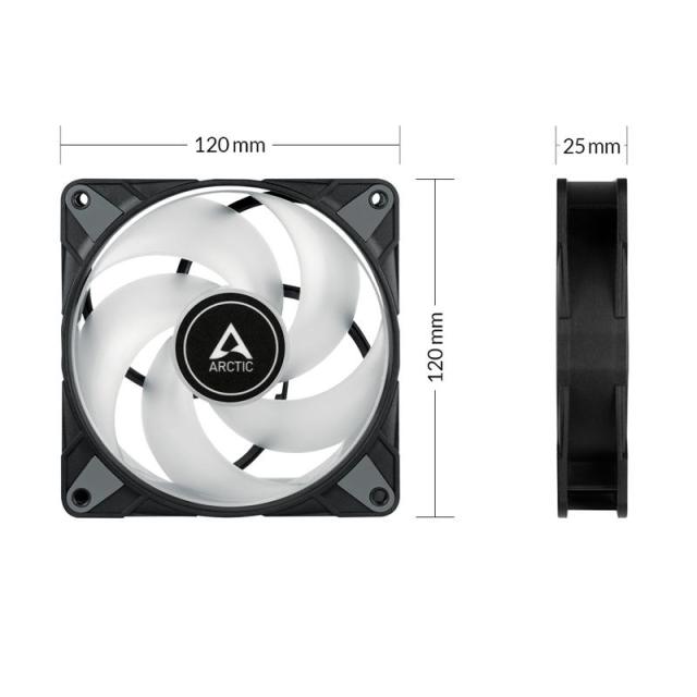 Вентилатор ARCTIC P12 Black, RGB, 120mm