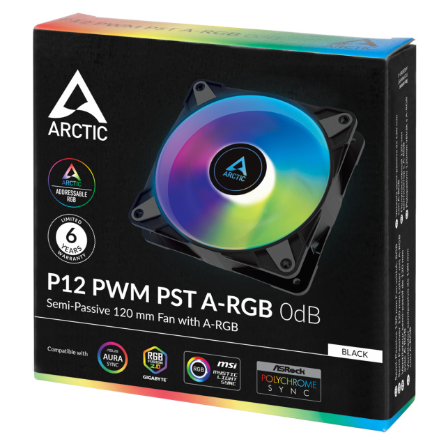 Вентилатор ARCTIC P12 Black, A-RGB, 120mm