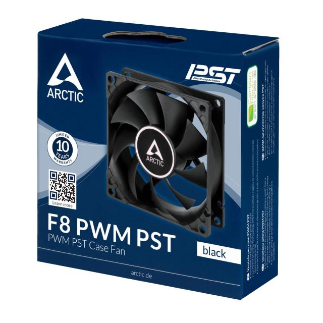 Вентилатор ARCTIC F8 PWM PST, Черен