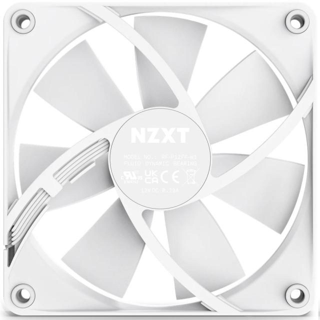 Вентилатор 120mm, NZXT F120P, 4-pin PWM, 1800 rpm, бял